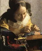 Jan Vermeer Details of The Lacemaker oil painting